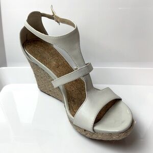 White wedge sandals